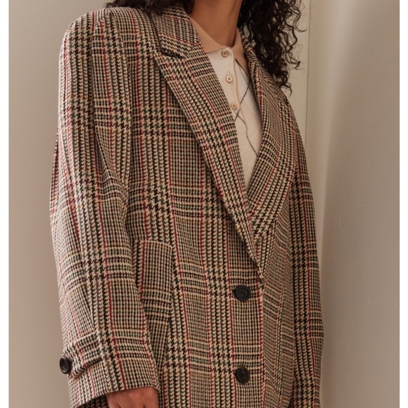 Miu Miu Jackets & Blazers - Miu Miu Single-Breasted Tartan coat cut for a oversized fit Lapel collar size 40